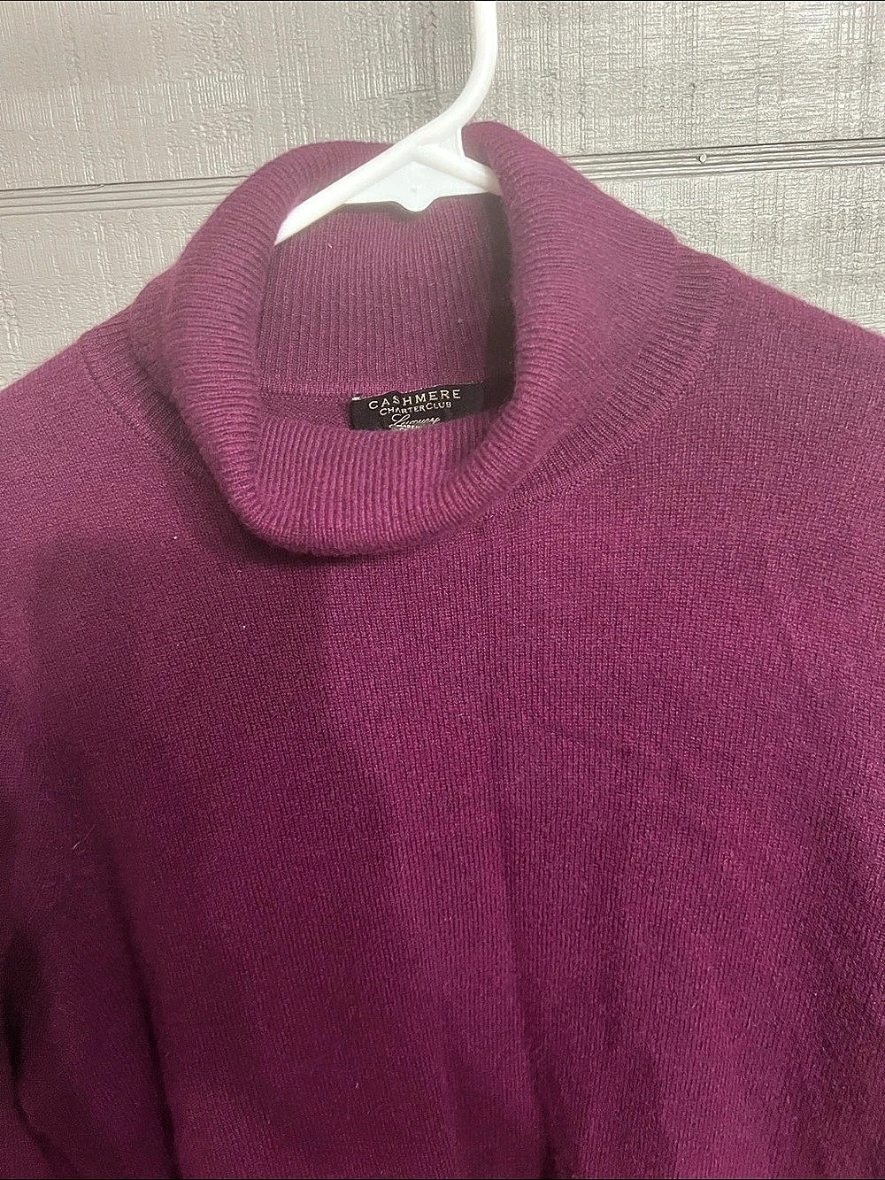 Cashmere Charter Club Cashmere Cowl Neck Sweater Purple XL - Picture 5 of 6
